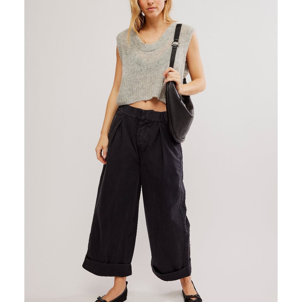 FREE PEOPLE After Love Cuff Pants / Black